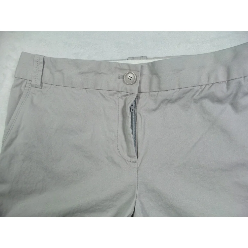 J Crew Shorts Womens Size 10 Gray Chino City Fit Cuffed Mid Rise Stretch